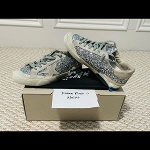 1. Size 38 EUC Golden Goose Superstars (silver glitter-ice suede)